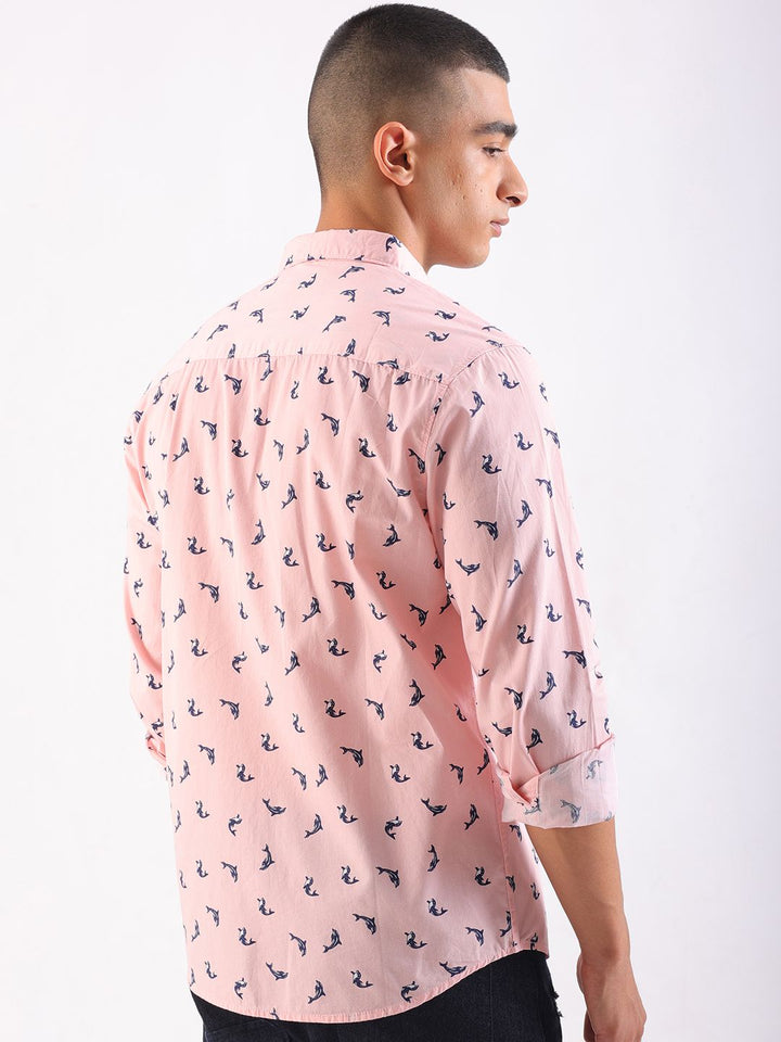 The Indian Garage Co Men Slim Fit Opaque Printed Casual Shirt
