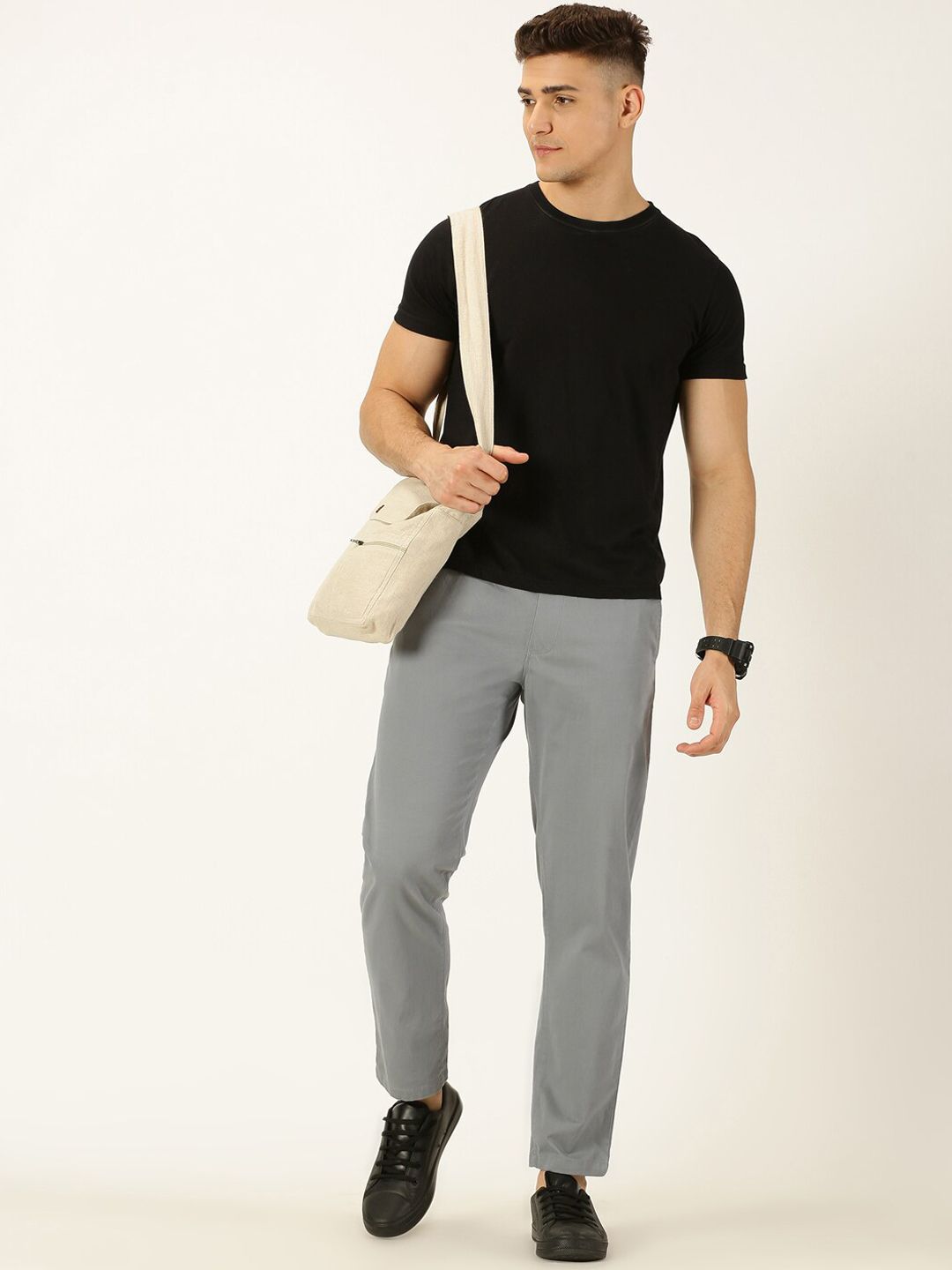 Thomas Scott Men Smart Mid Rise Cotton Chinos Trousers
