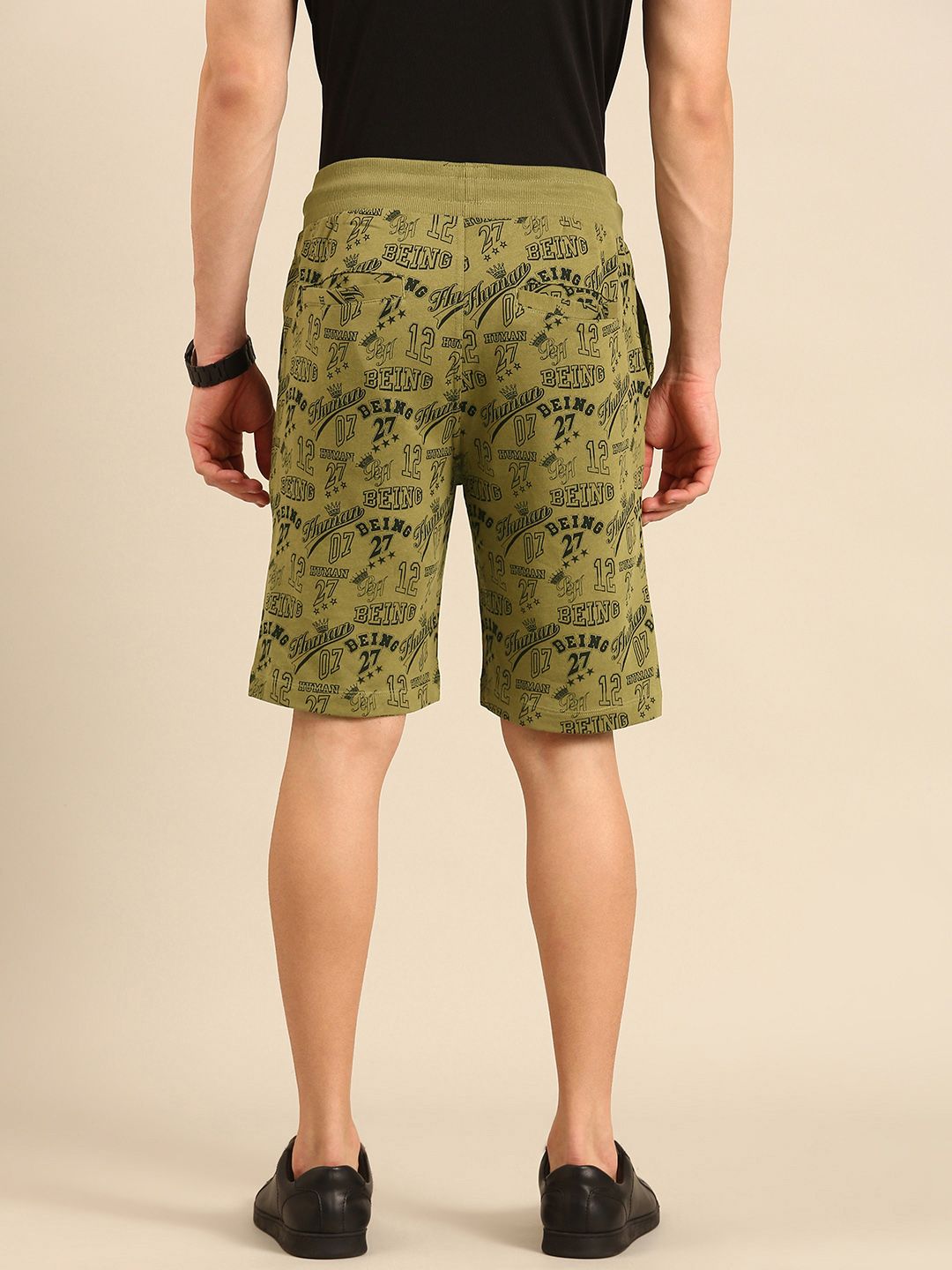 Being Human Men Pure Cotton Typography Printed Regular Shorts