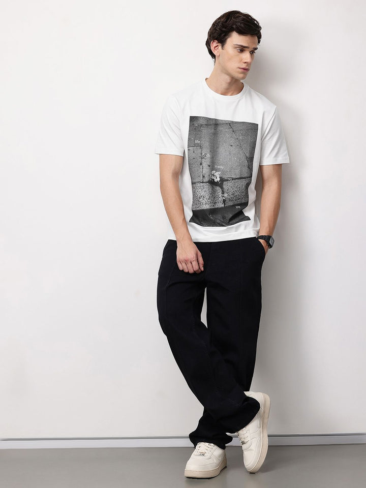 ether Men Grower Graphic Printed Comfort Fit T-shirt