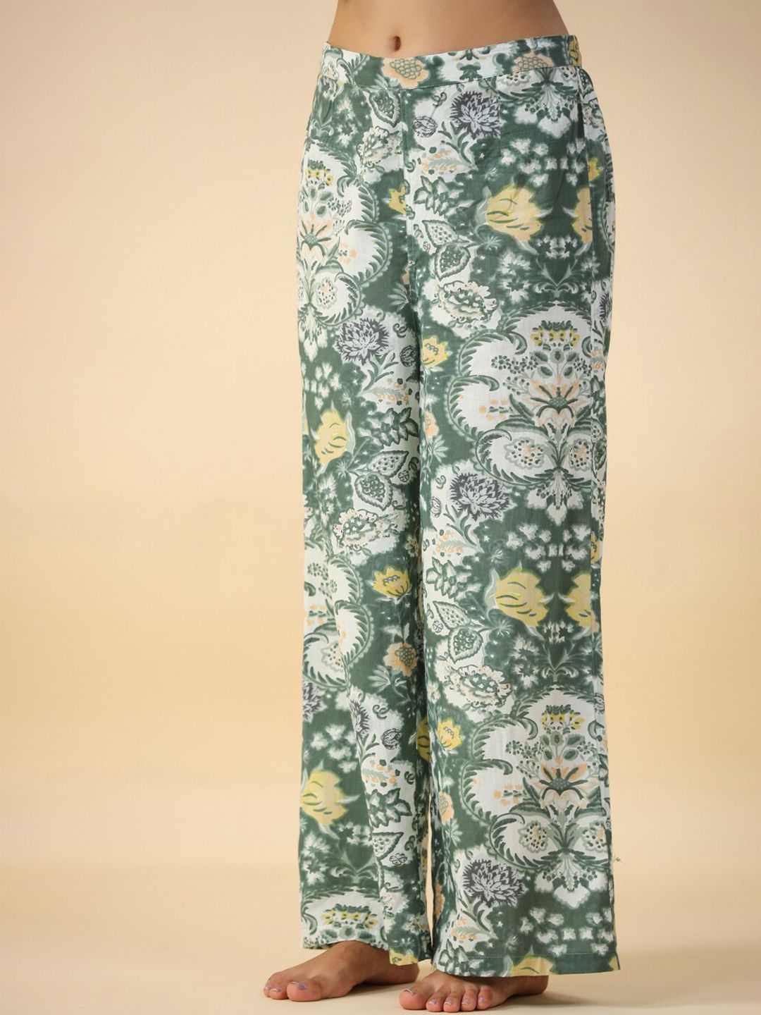 SANSKRUTIHOMES Floral Printed Shirt Collar T-Shirt and Pyjamas