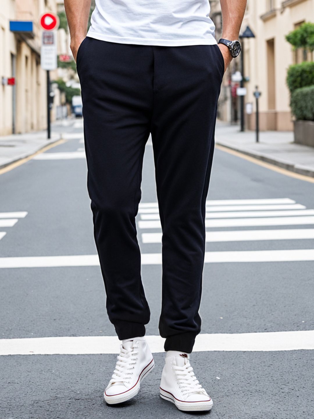 Bewakoof Men Navy Blue Joggers