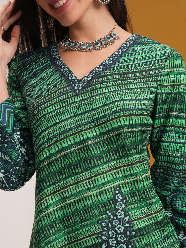 Vishudh Winter Regular Straight Kurta With Elasticated Trousers