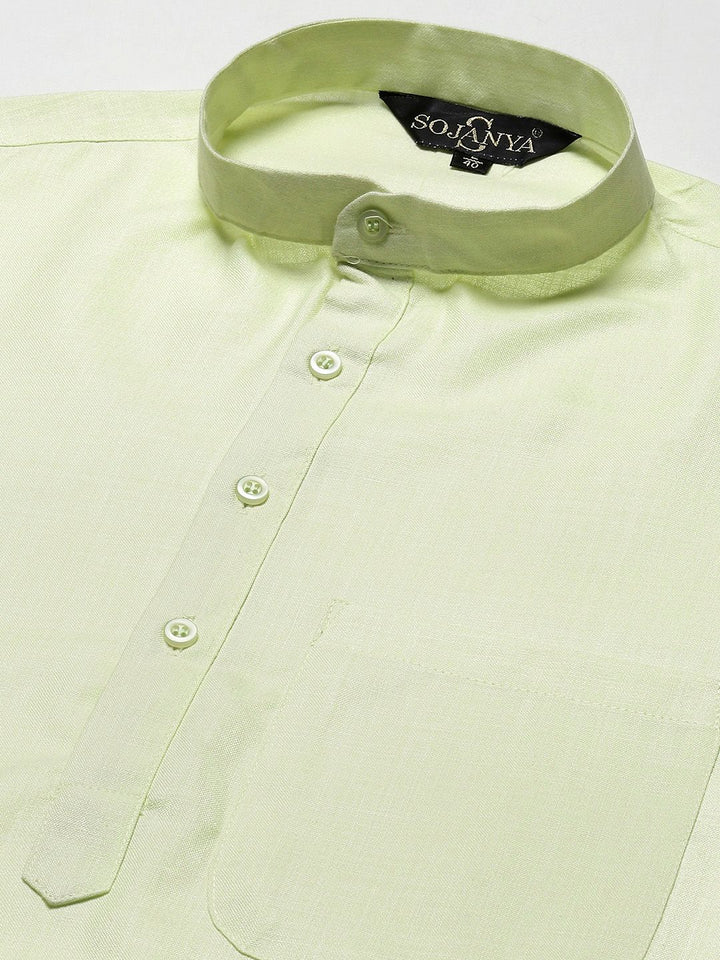 SOJANYA Men Printed Kurta with Churidar & Nehru Jacket