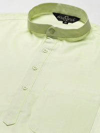 SOJANYA Men Printed Kurta with Churidar & Nehru Jacket
