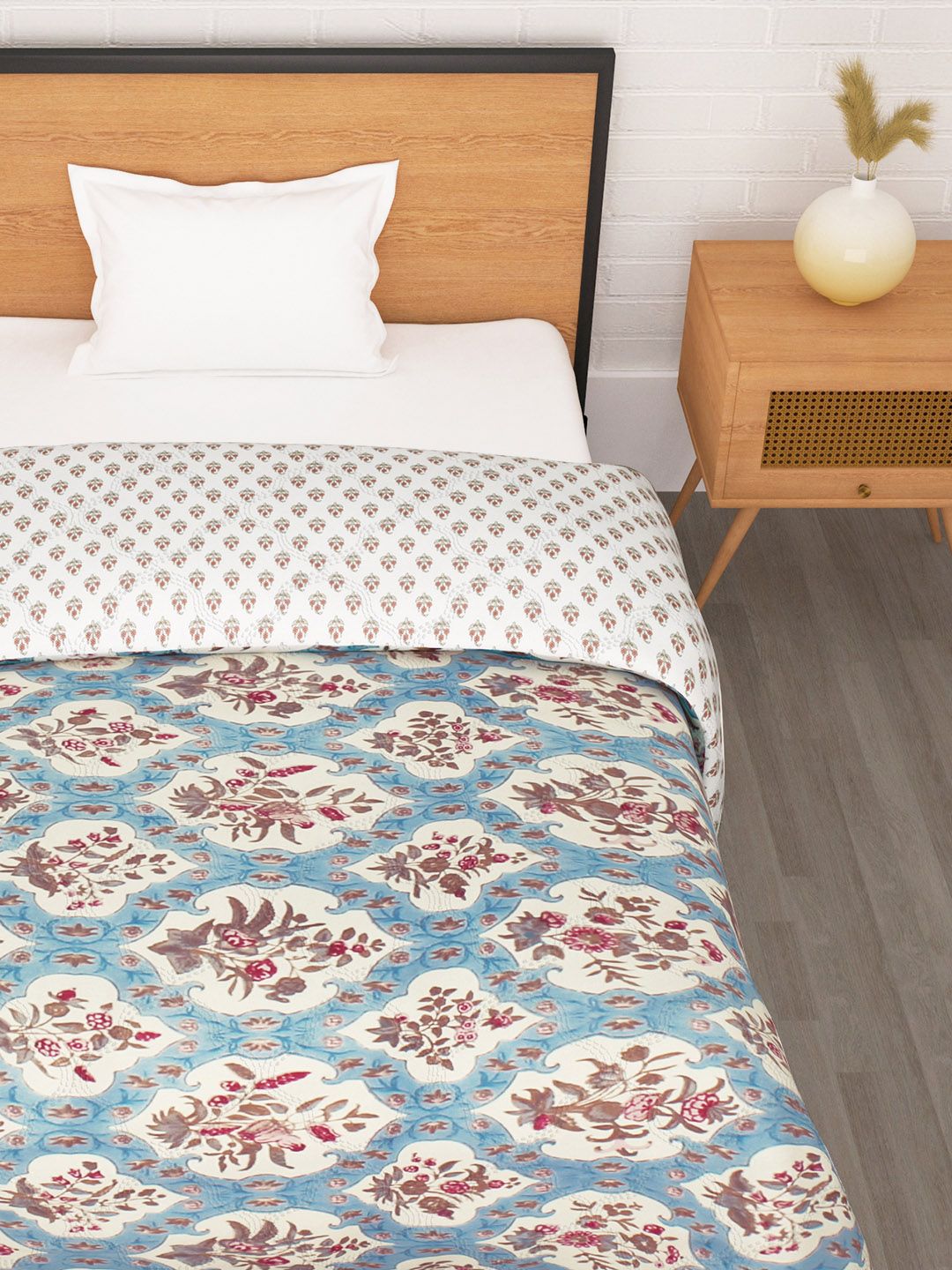 Story@home Floral Printed Ac Room 180 GSM Reversible Single Bed Comforter