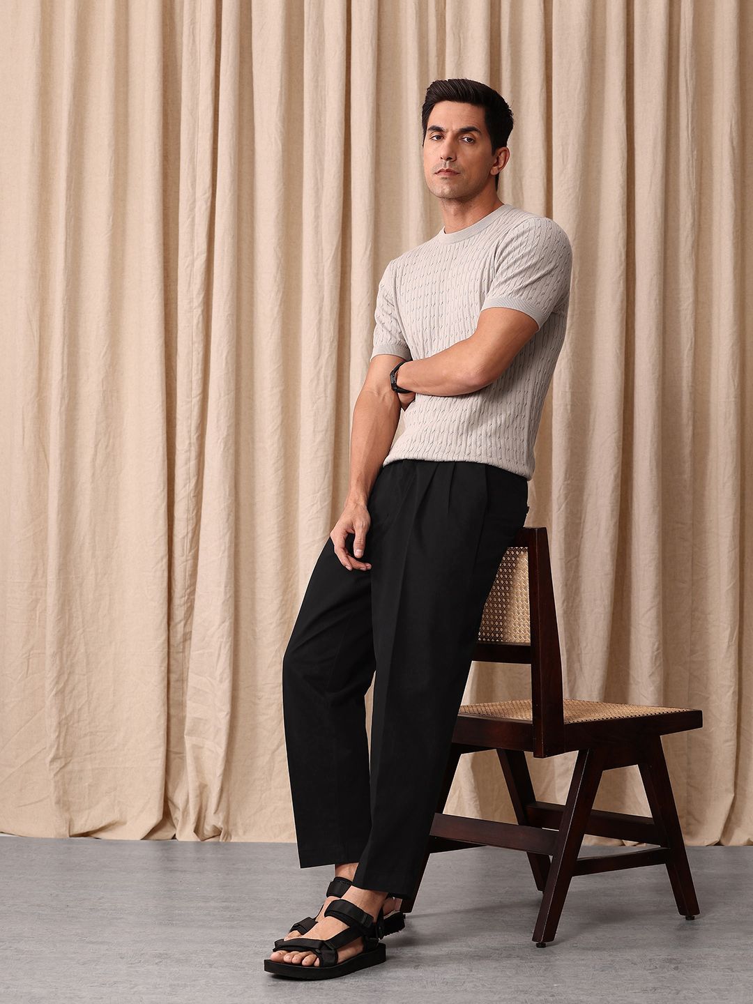 Mr Bowerbird Men Oversized Elephant Ankle Pleated Trousers