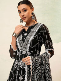 Vishudh Women Ethnic Motifs Embroidered Regular Pure Cotton Kurta with Trousers & Dupatta