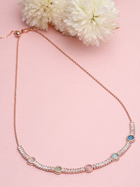 PANASH Gold-Plated Cubic Zirconia Studded Necklace