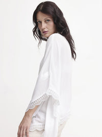 RAREISM women boat neck kimano sleeves lace ups Kaftan Top