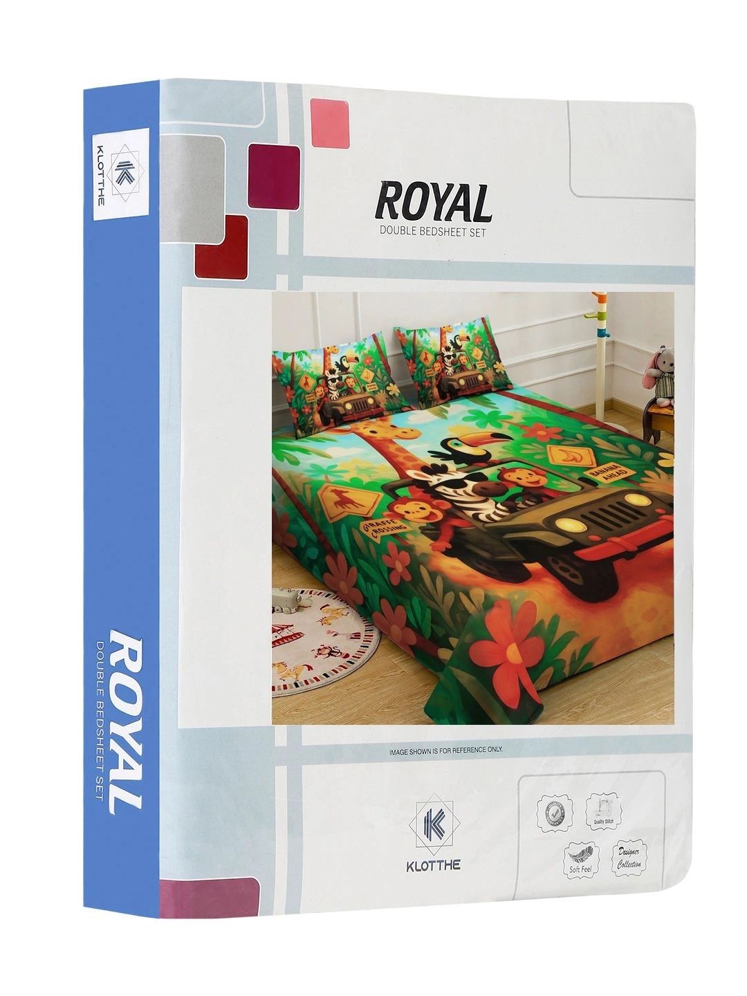Moda Rapido X KLOTTHE Multicoloured 400 TC King Bedsheet with 2 Pillow Covers