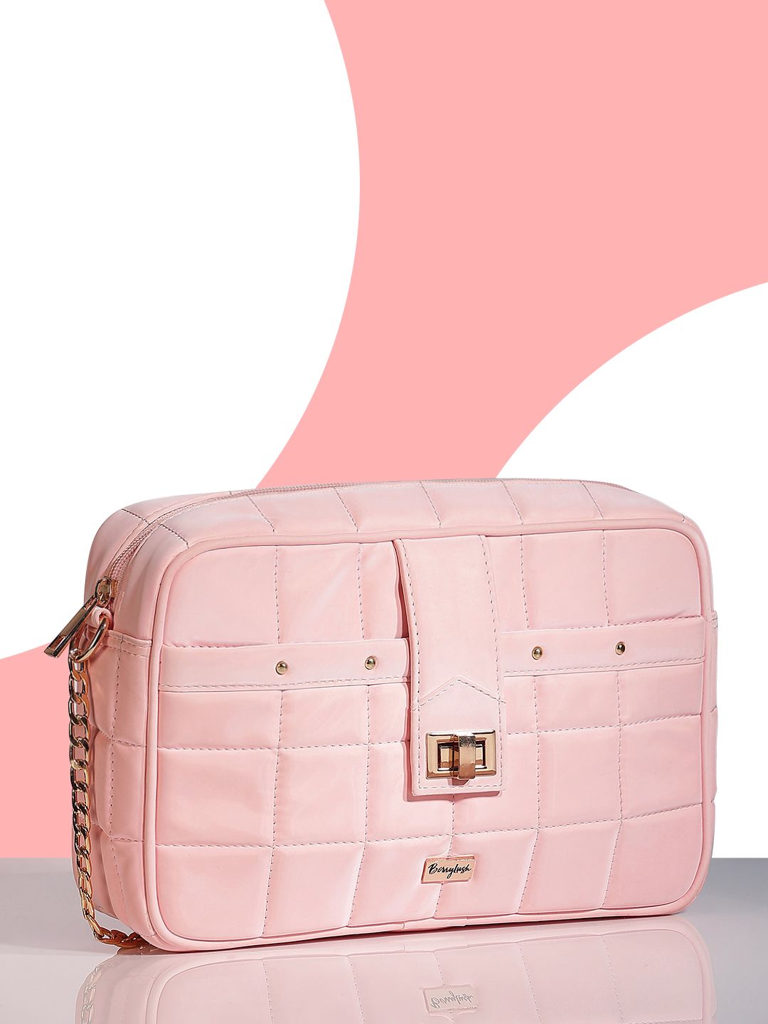 Berrylush Textured Structured Handheld Bag with Quilted