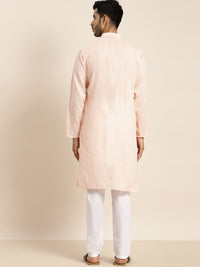 Anug oleh SOJANYA Men Dobby Kurta Berwarna Peach