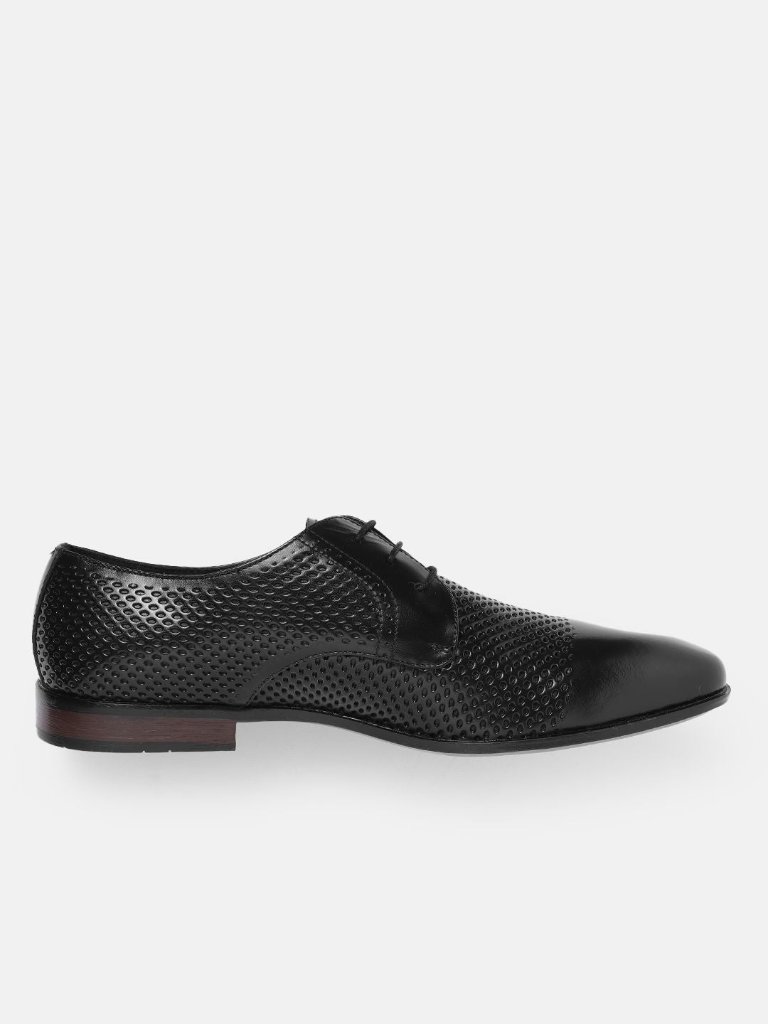 House of Pataudi Men Perforated Detailing Formal Derbys
