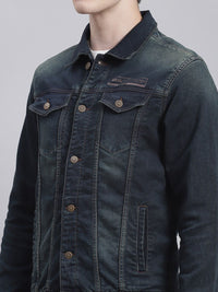 Monte Carlo Spread Collar Long Sleeves Denim Jacket