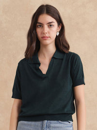 T-Shirt Kapas Kolar Polo Wanita Rareism Wanita