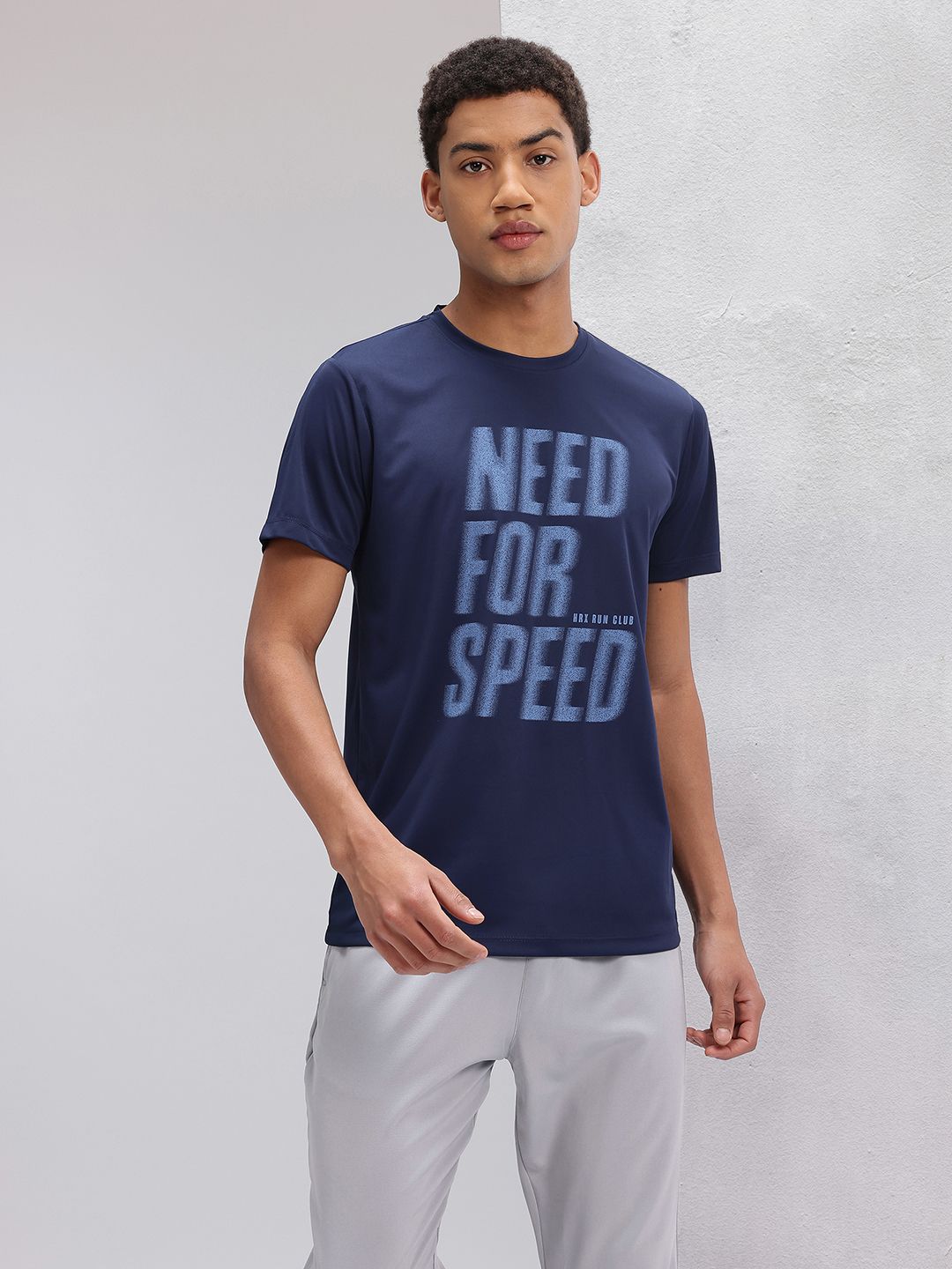 HRX by Hrithik Roshan Rapid-Dry Typography Print Running T-shirt