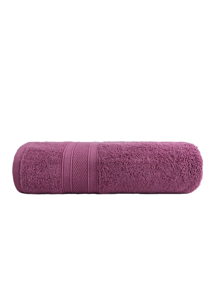 MYTRIDENT Purple Solid 500 GSM Pure Cotton Bath Towel