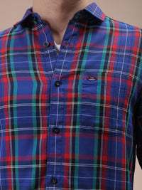 The Indian Garage Co Men Slim Fit Checked Casual Cotton Shirt