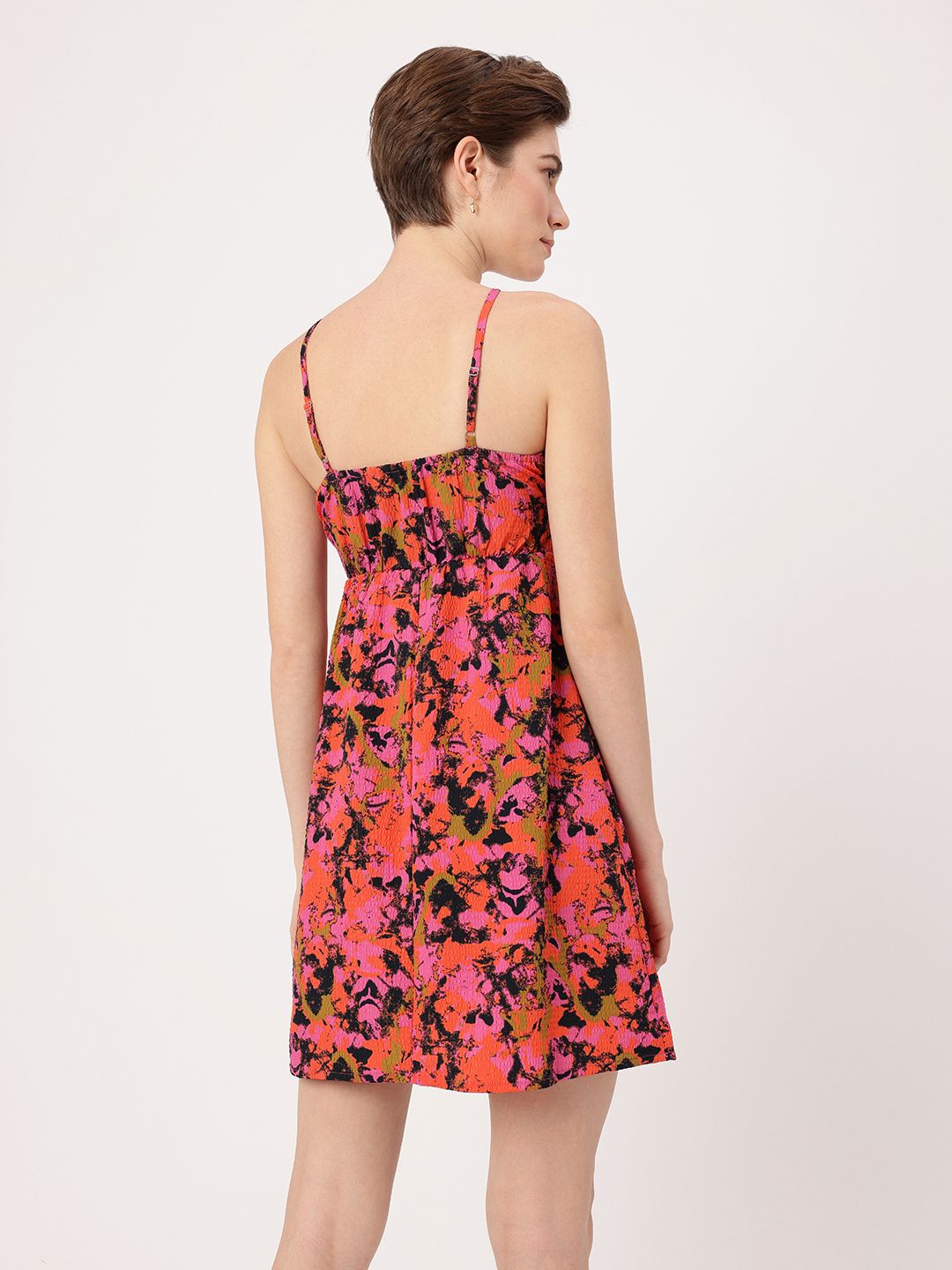 DressBerry Blushing Picasso Straps A-Line Mini Dress