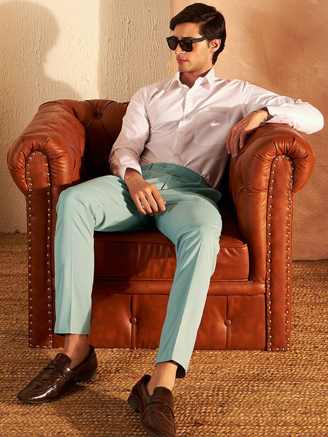 DENNISON Men Smart Tapered Fit Easy Wash Trousers