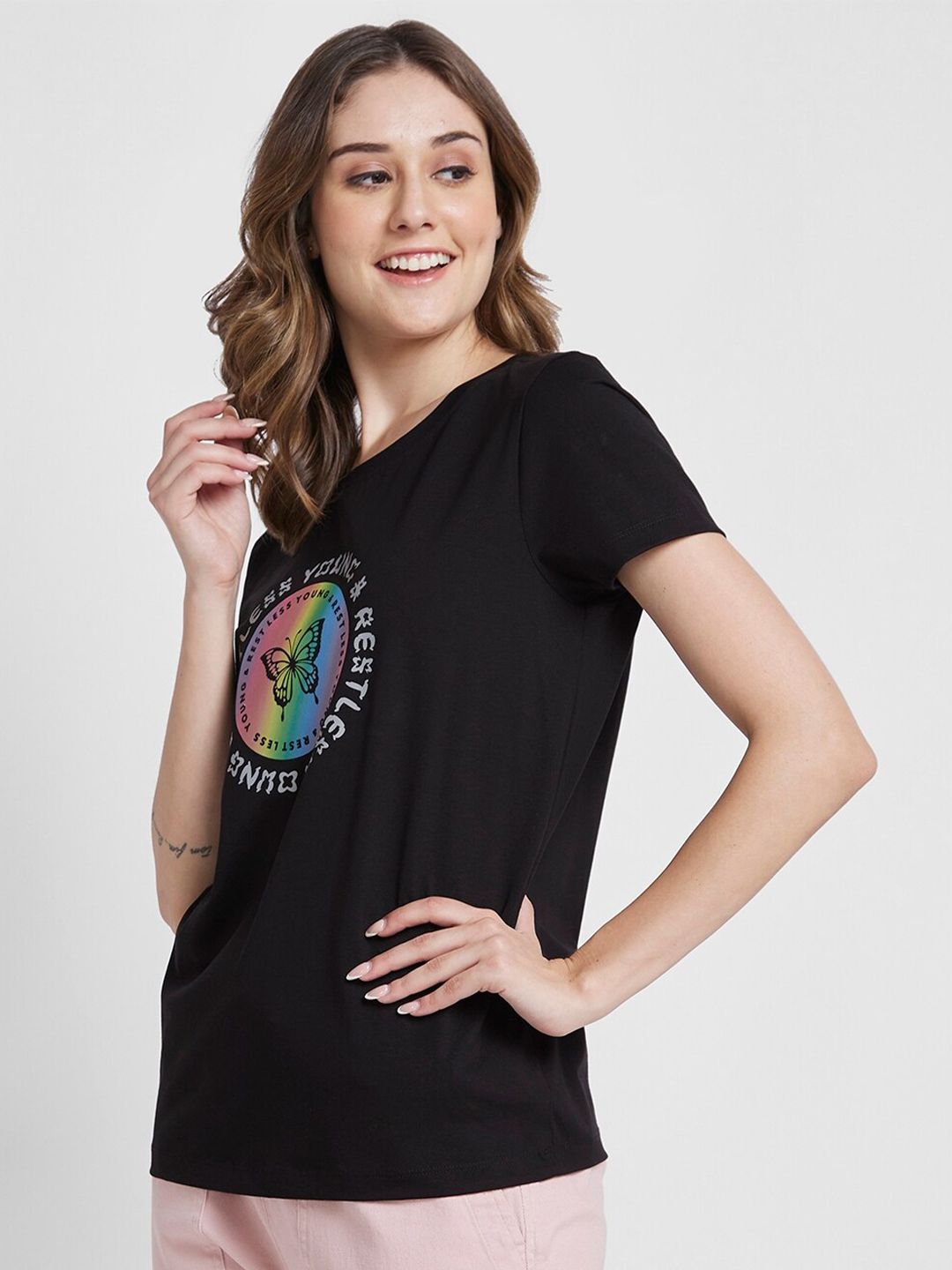 SPYKAR Graphic Printed Cotton T-shirt
