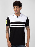 SPYKAR Men Colourblocked Polo Collar Slim Fit Cotton T-shirt