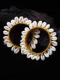 PANASH Set Of 2 Gold-Plated Shell Beaded Bangles