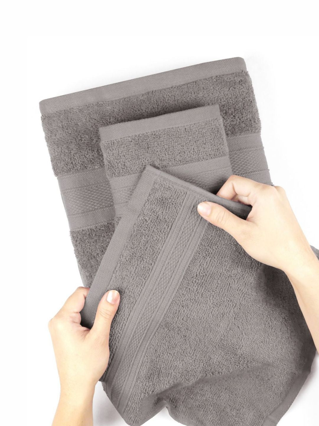 MYTRIDENT Soft Comfort Charcoal 6 Pieces Pure Cotton 500 GSM Towel Set