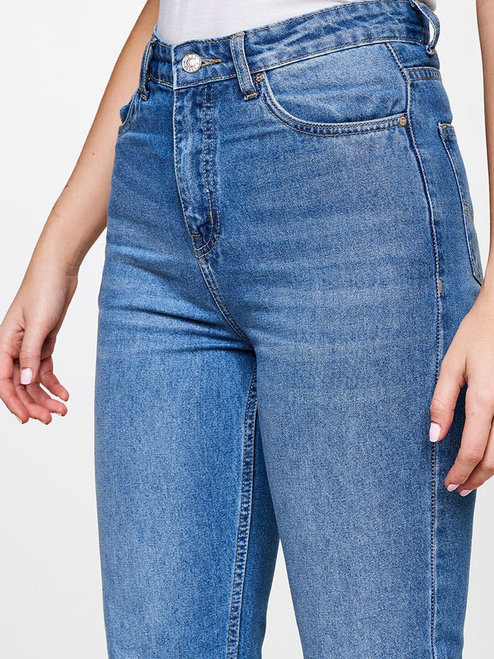 AND Women Mom Fit Cotton Trousers