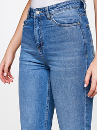 AND Women Mom Fit Cotton Trousers