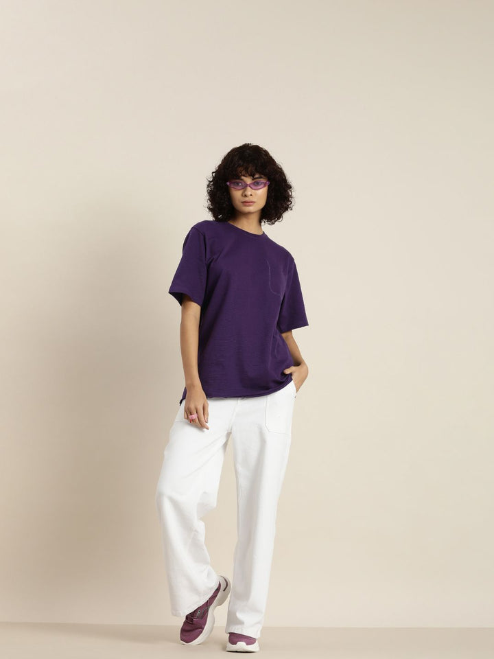 DILLINGER Womens Honeycomb Structure Oversized Tshirt