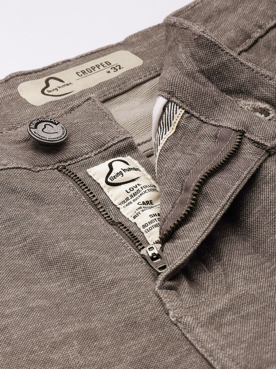 Being Human Men Skinny Cropped  Fit Light Fade Stretchable Jeans