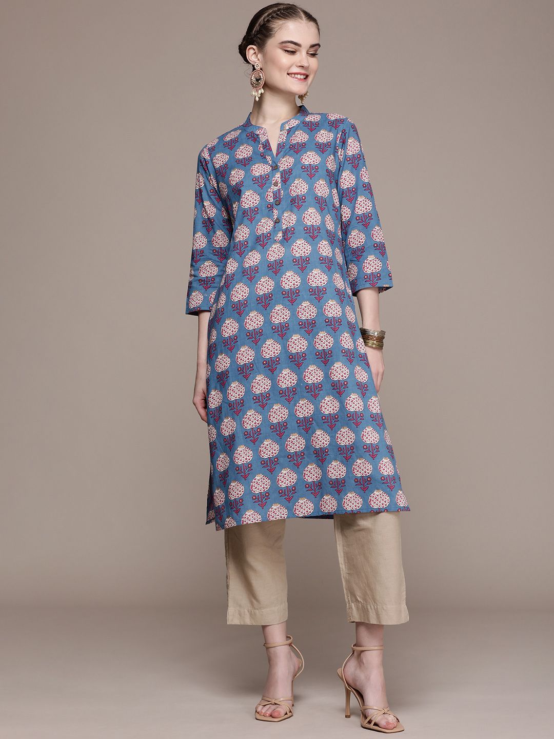 Anouk Women Ethnic Motifs Printed Cotton Kurta