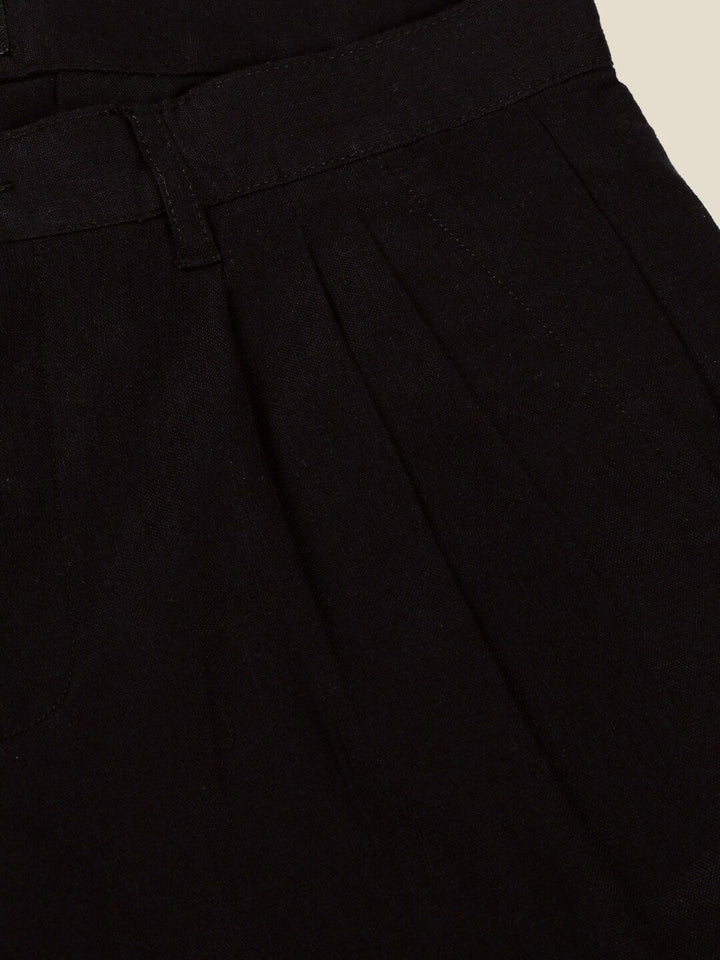 Thomas Scott Men Smart Linen Cotton Pleated Chino Trouser