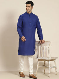 SOJANYA Men Navy Blue Solid Kurta