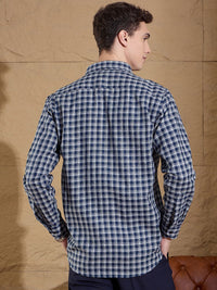 DENNISON Men's Tartan Checks Cotton Casual Shirt
