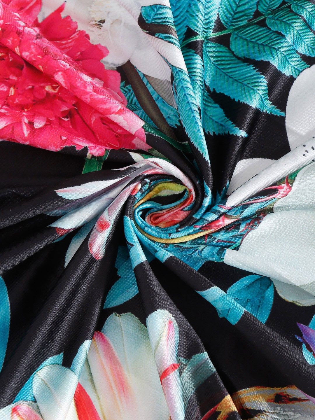 Cortina Teal Blue & Pink Floral Printed 3-Seater Sofa Cover