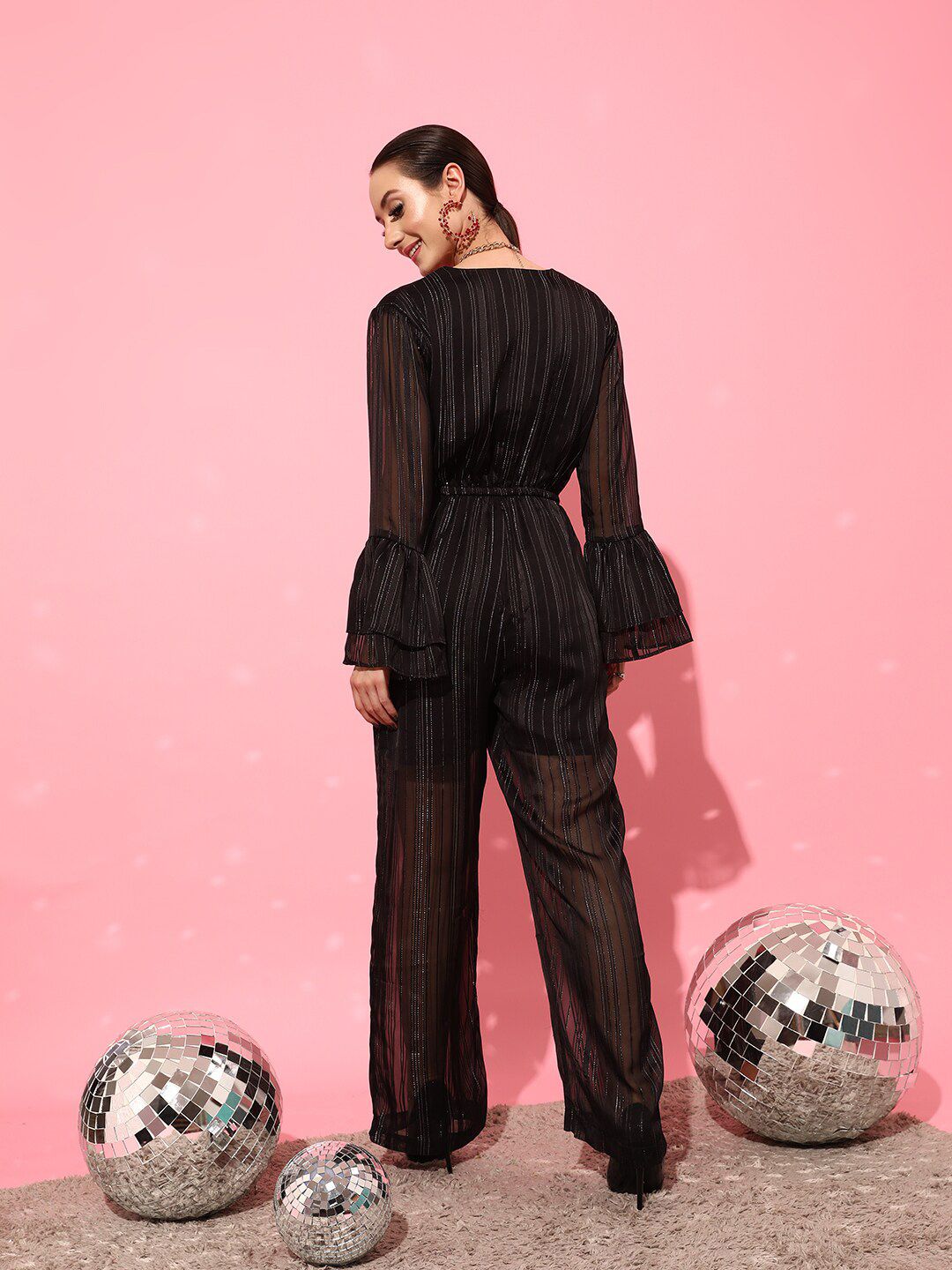 STREET 9 Women Elegant Black Printed Jumpsuit