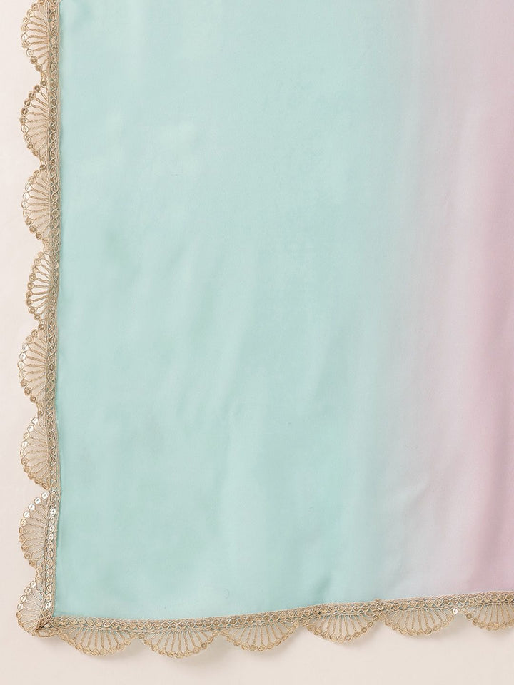 all about you Lace Taping Ethnic Maxi Dress With Dupatta