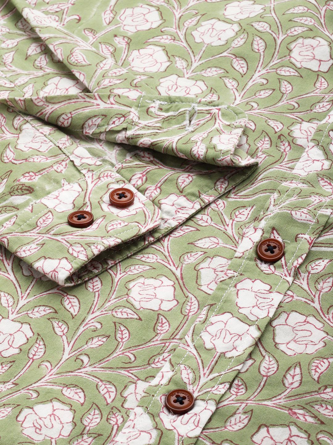Mr Bowerbird Pure Cotton Tailored Fit Floral Opaque Printed Casual Shirt