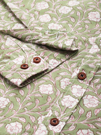 Mr Bowerbird Pure Cotton Tailored Fit Floral Opaque Printed Casual Shirt