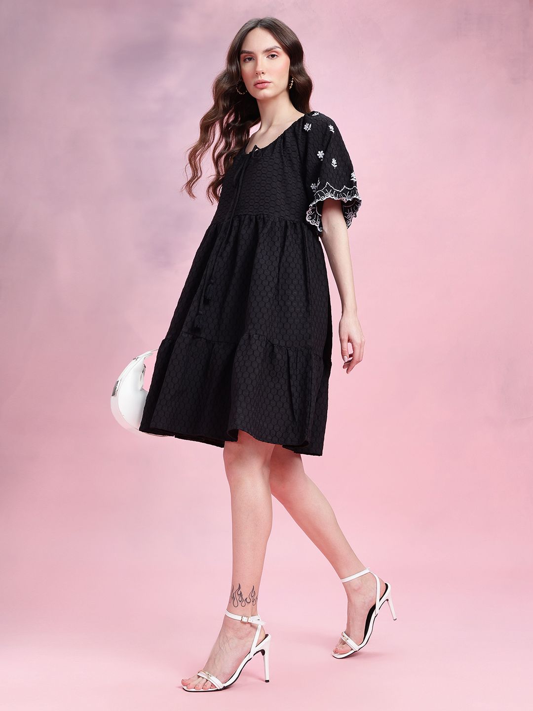 DressBerry Flared Sleeve A-Line Dress