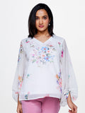 AND Floral Printed Puffed Sleeves Top