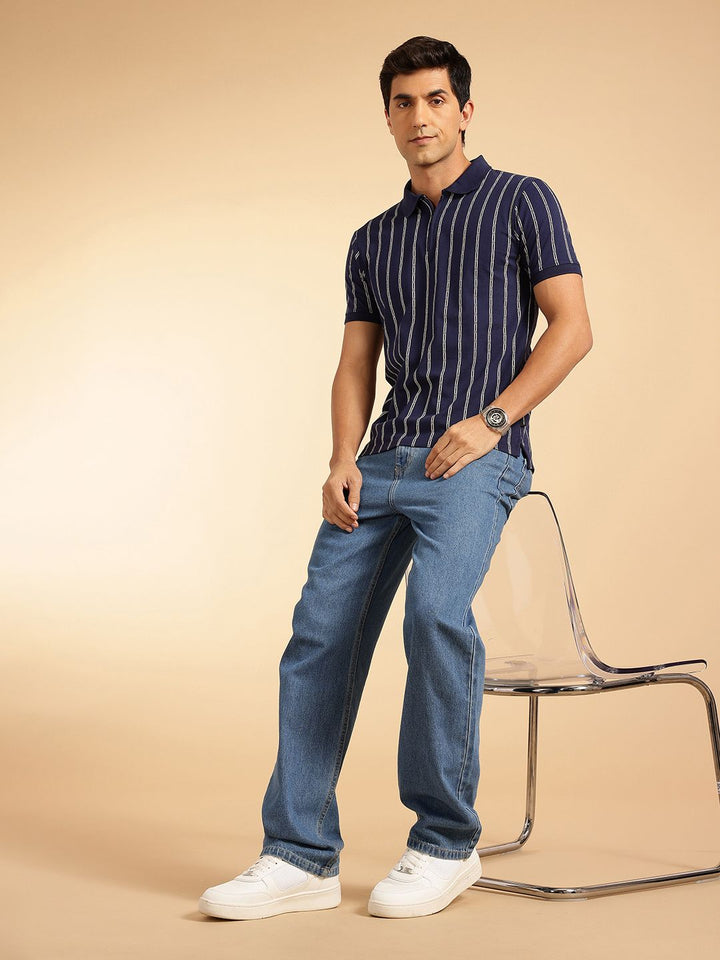 Sambungan Perancis dicetak t-shirt kapas polo tulen