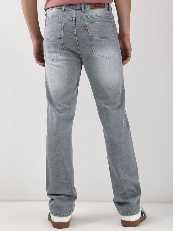 Urbano Fashion Men Straight Fit Mid-Rise Light Fade Stretchable Jeans