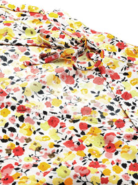 DressBerry Floral Print Tie-Up Neck Cut-Out Fit & Flare Mini Dress