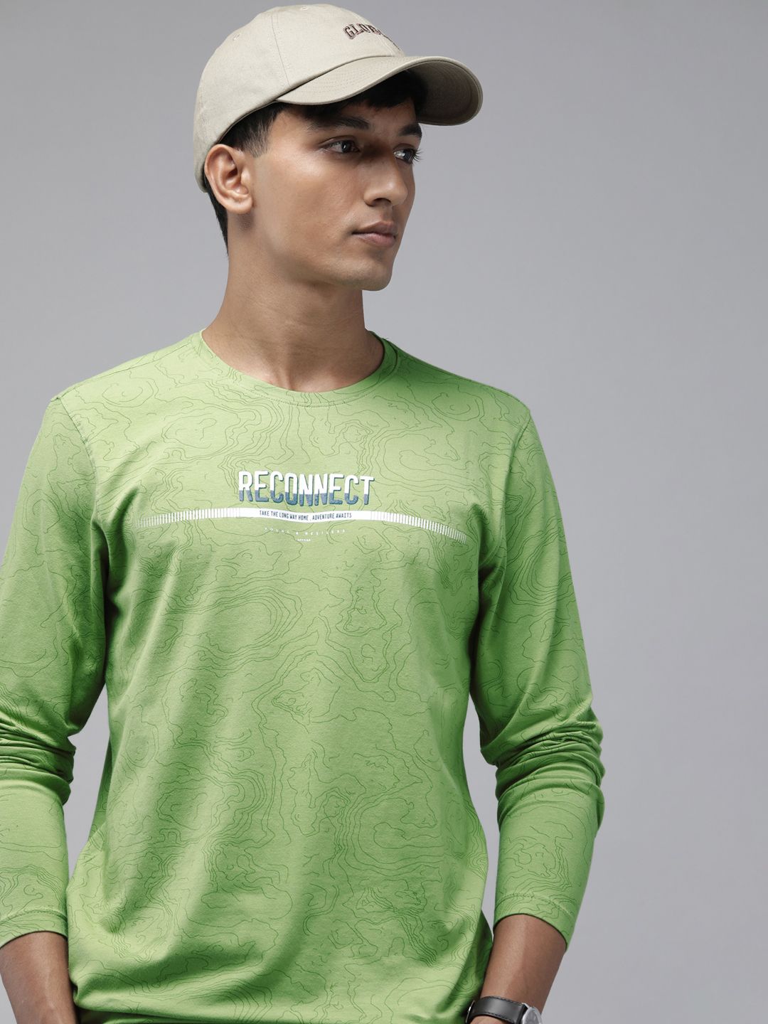 SPYKAR Abstract Printed Applique Slim Fit T-shirt