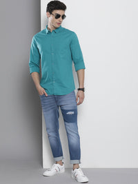 The Indian Garage Co Men Blue Slim Fit Mildly Distressed Light Fade Stretchable Jeans