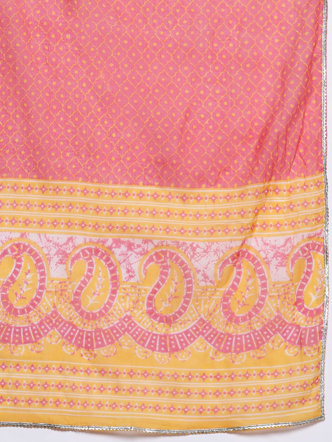 Libas Women Floral Printed Gotta Patti Pure Cotton Kurta with Palazzos & With Dupatta